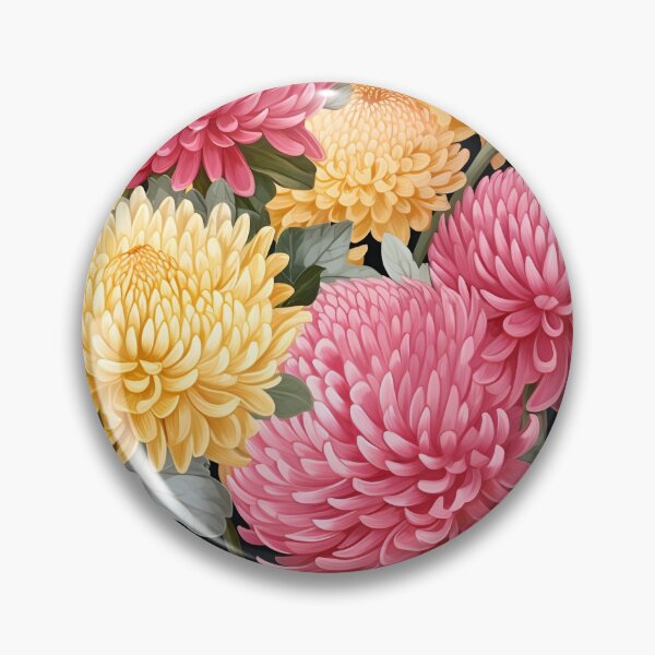 Artikelvorschau, Königlich rosa und gelbe Chrysanthemen entworfen und verkauft von Artdroid.