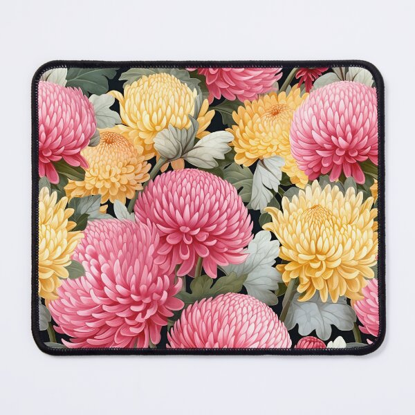 Item preview, Royal pink and yellow chrysanthemums designed and sold by Artdroid.