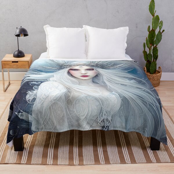 Item preview, Air Fae - Mystical Fantasy Woman in White and Deep Blues designed and sold by LeighEvalynn.