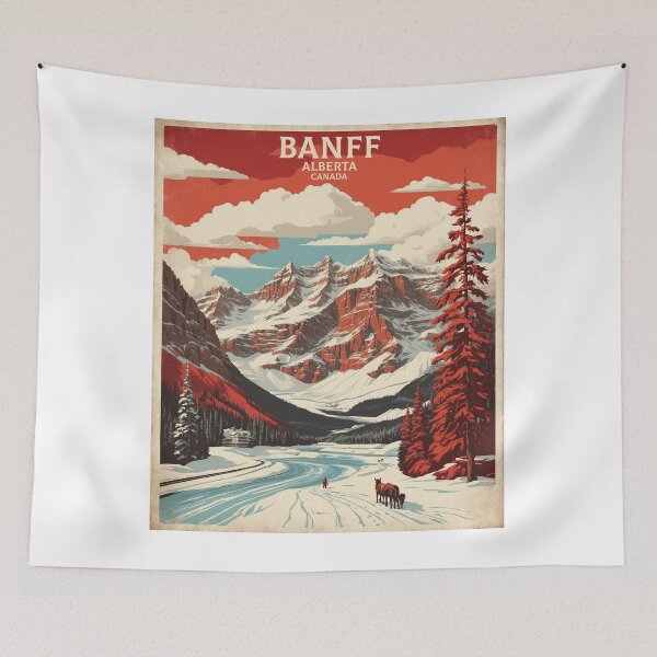 Aperçu de l'œuvre Affiche touristique vintage de Banff Canada 2 créée et vendue par TravelersGems.