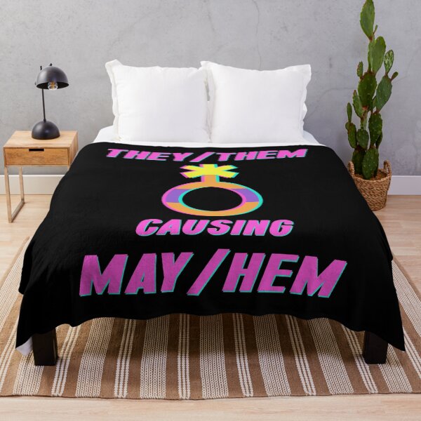 Item preview, They/Them Causing May/Hem T-shirt, Non-Binary Gender Pronoun LGBTQ Pride T-shirt designed and sold by doofking.