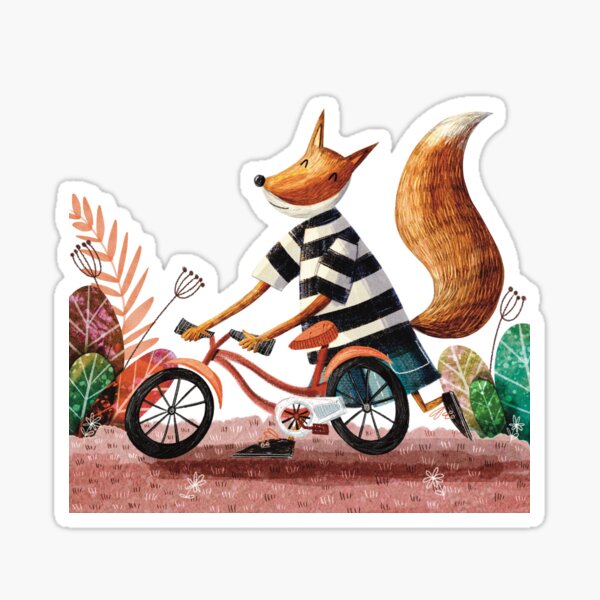 Item preview, A fox's Bike designed and sold by Marta Pilosio Illustration.