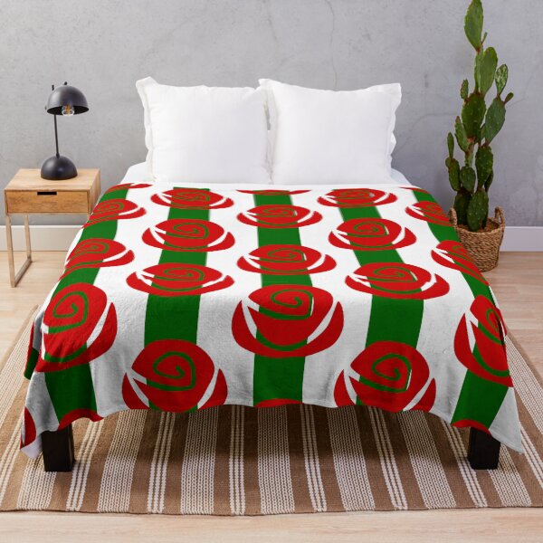 Item preview, christmas floral red roses striped designed and sold by Gossip Rag.