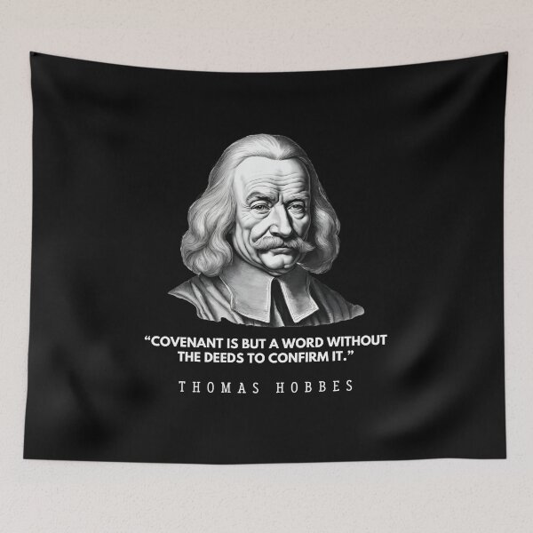 Item preview, Quote of philosophy from Thomas Hobbes and black and white portrait for philosophy lovers designed and sold by CachoGlorious.