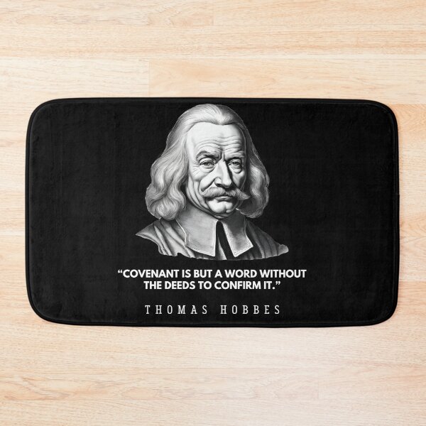 Item preview, Quote of philosophy from Thomas Hobbes and black and white portrait for philosophy lovers designed and sold by CachoGlorious.