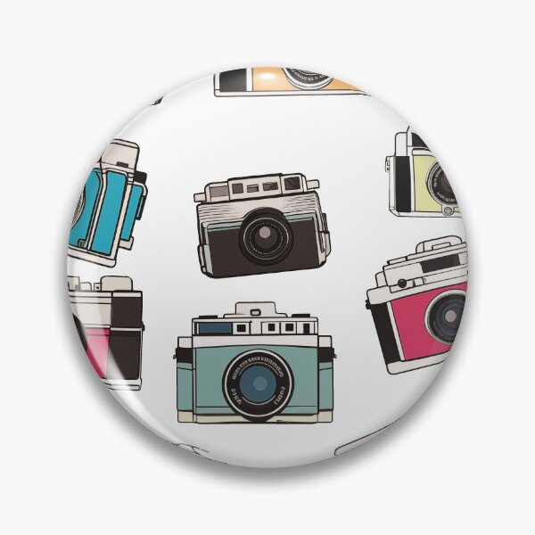 Item preview, Whimsical retro drawings of 35mm film cameras on white designed and sold by TheMoxieHouse.