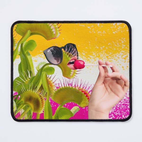 Item preview, Unique Plant Lover's Art: 'It's A Trap' - Surreal Collage Print with Sassy Venus Fly Trap in Sunglasses with Lollipop designed and sold by GollyWillikers.