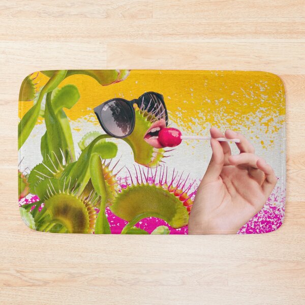 Item preview, Unique Plant Lover's Art: 'It's A Trap' - Surreal Collage Print with Sassy Venus Fly Trap in Sunglasses with Lollipop designed and sold by GollyWillikers.