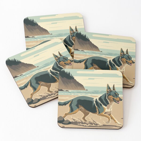 Item preview, German Shepherd On The Beach Oregon Coast designed and sold by OregonsOwn.