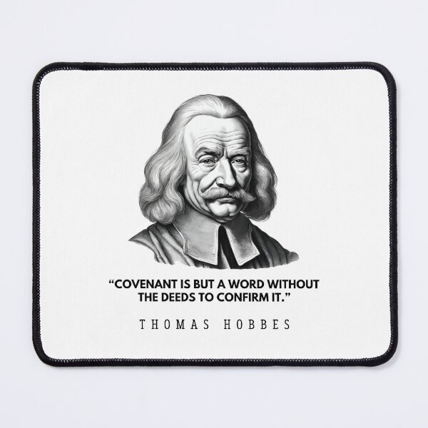 Item preview, Quote of philosophy from Thomas Hobbes and black and white portrait for philosophy lovers designed and sold by CachoGlorious.