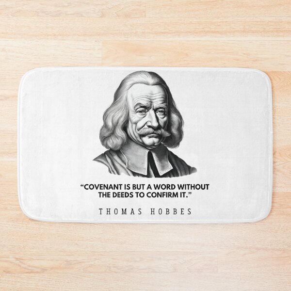 Item preview, Quote of philosophy from Thomas Hobbes and black and white portrait for philosophy lovers designed and sold by CachoGlorious.