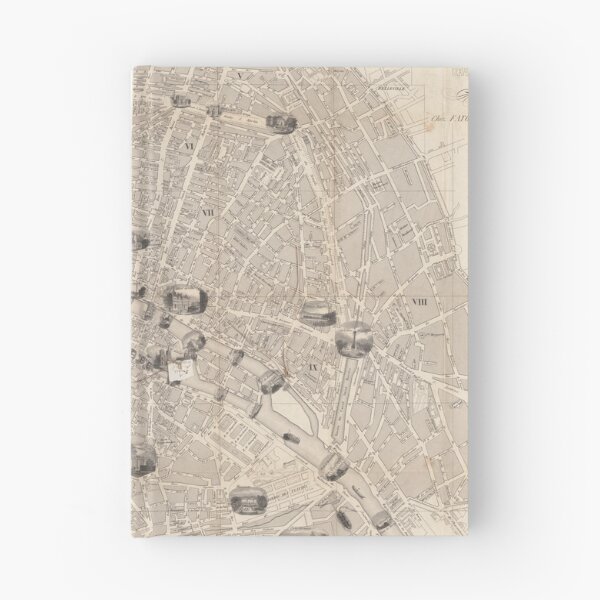 Item preview, Vintage Map of Paris France (1841) designed and sold by BravuraMedia.