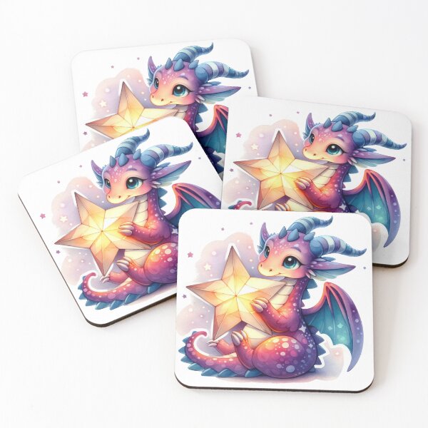 Item preview, Charming dragon with shining star designed and sold by ArtFrogDesign.