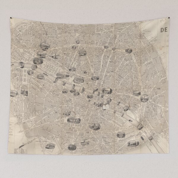 Item preview, Vintage Map of Paris France (1841) designed and sold by BravuraMedia.