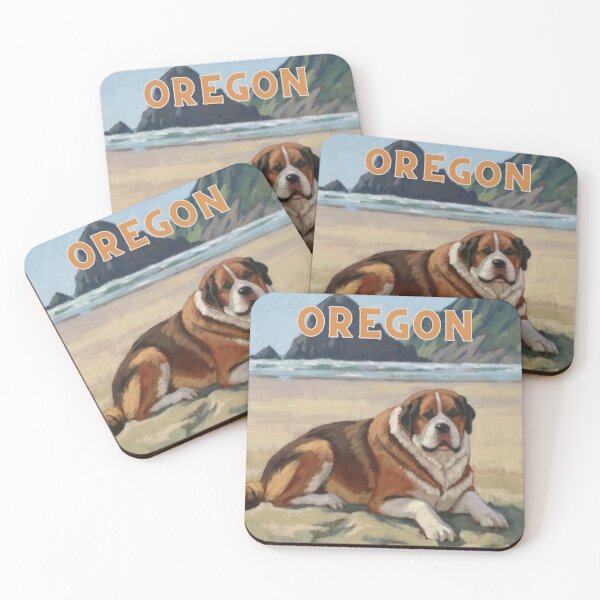 Item preview, St Bernard On The Oregon Coast Beach designed and sold by OregonsOwn.