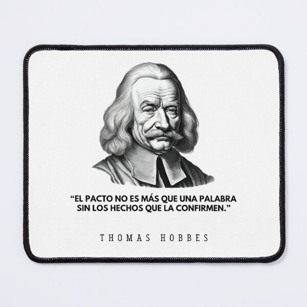 Item preview, Quote of philosophy from Thomas Hobbes and black and white portrait for philosophy lovers designed and sold by CachoGlorious.