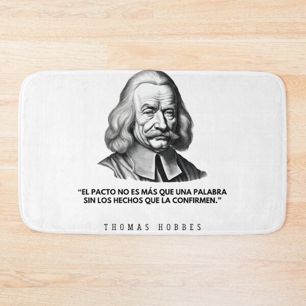 Item preview, Quote of philosophy from Thomas Hobbes and black and white portrait for philosophy lovers designed and sold by CachoGlorious.