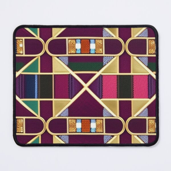 Item preview, Gold lined colorful abstract pattern  designed and sold by Roxburylane.