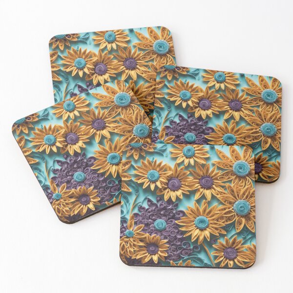 Item preview, Paper Art Style Illustration of Daisies and Sunflowers Seamless Pattern - Edition 7 designed and sold by CharlieDesings.