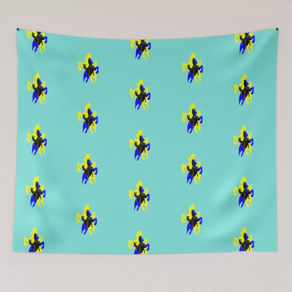 Item preview, Horse multicolour with turquoise background  designed and sold by GingaDesigns.