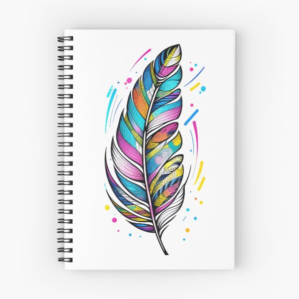 Item preview, Multi-colored feather with a pattern. Stylish illustration designed and sold by Harmonysens.
