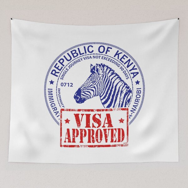 Item preview, Visa; Kenya; Africa; designed and sold by StickerApe.