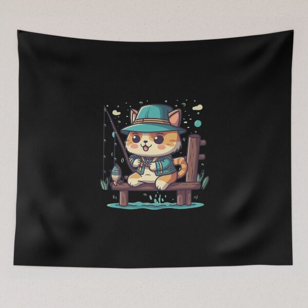 Item preview, Fishing Cat, funny gifts for fishing lovers designed and sold by V-Tee.