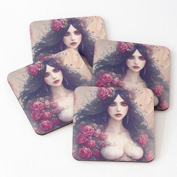 Item preview, Rose - Flower Personified - Beautiful Woman in Pink and Peach Hues designed and sold by LeighEvalynn.