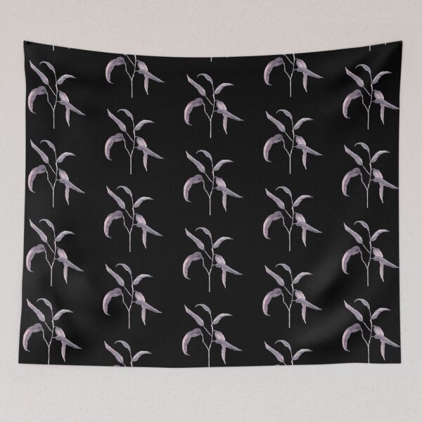 Item preview, Spiky Dark Leaves on black background designed and sold by Waterwillow Art.