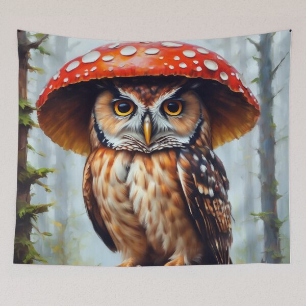 Item preview, Mushroom Owl designed and sold by Bunmigraphics .
