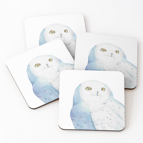 Item preview, Snowy owl watercolor bird painting designed and sold by L'Atelier Oranjade.