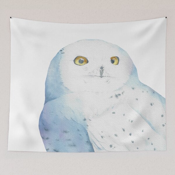 Item preview, Snowy owl watercolor bird painting designed and sold by L'Atelier Oranjade.