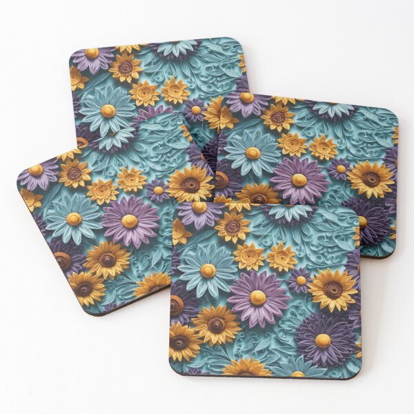 Item preview, Paper Art Style Illustration of Daisies and Sunflowers Seamless Pattern - Edition 9 designed and sold by CharlieDesings.