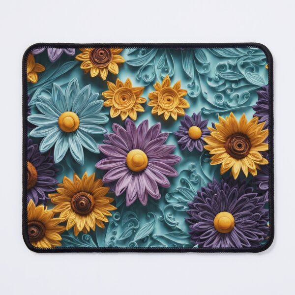 Item preview, Paper Art Style Illustration of Daisies and Sunflowers Seamless Pattern - Edition 9 designed and sold by CharlieDesings.