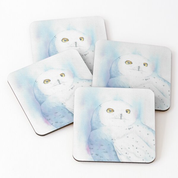 Item preview, Snowy owl watercolor bird painting designed and sold by L'Atelier Oranjade.