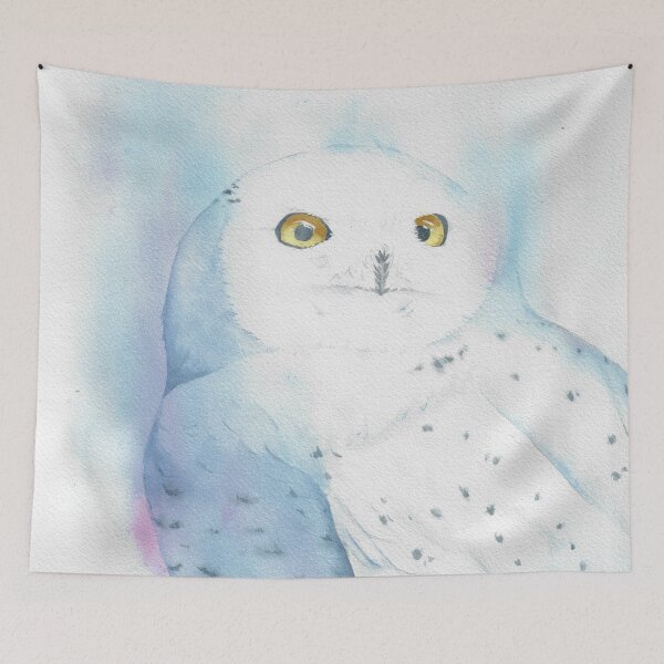 Item preview, Snowy owl watercolor bird painting designed and sold by L'Atelier Oranjade.