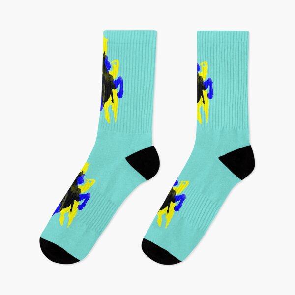 Item preview, Horse multicolour with turquoise background  designed and sold by GingaDesigns.