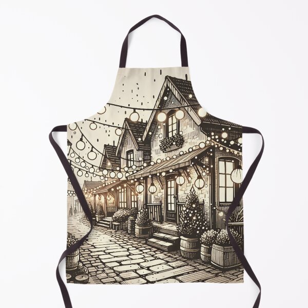 Item preview, Cozy Evening Glow in the Old Town designed and sold by PictorialWhimsy.