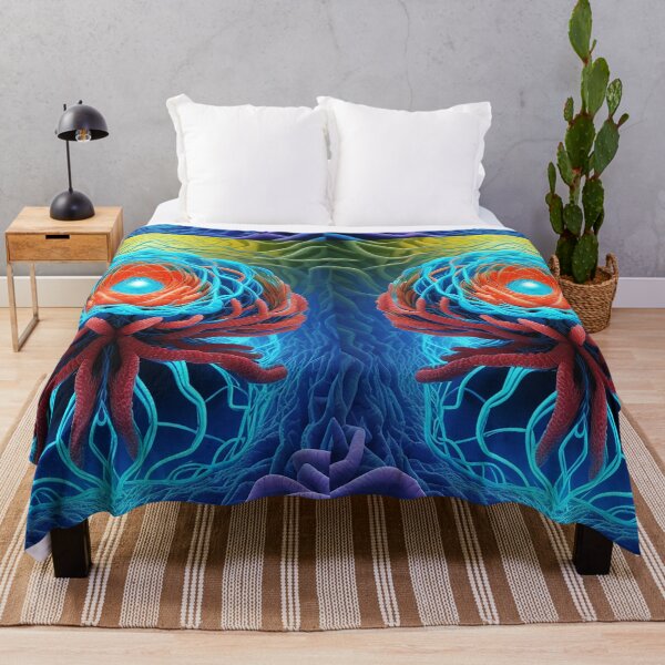 Item preview, Multicolored Alien Flower abstract art painting neural network designed and sold by Carlos Gudino.