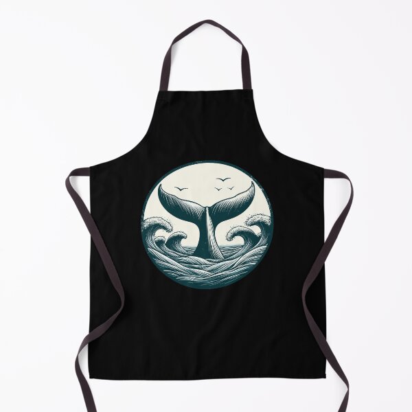 Item preview, Hand drawn whale tail ocean waves designed and sold by TomFrontierArt.