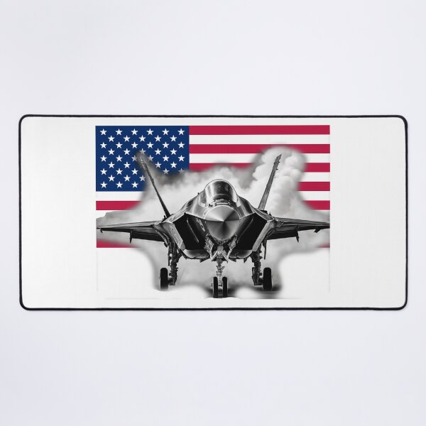 Item preview, F-35 Fighter on takeoff with US Flag backdrop designed and sold by shutterrudder.
