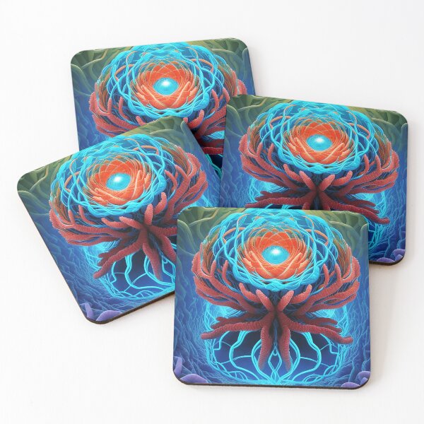 Item preview, Multicolored Alien Flower abstract art painting neural network designed and sold by Carlos Gudino.