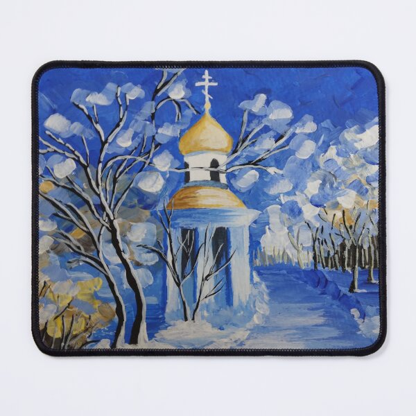 Item preview, Winter Wonderland - Small Orthodox Chapel - Acrylic Painting designed and sold by SeraphimDesigns.