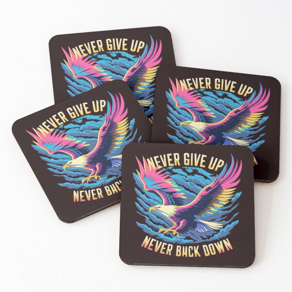 Item preview, eagle, never give up never back down designed and sold by SonAndMom.