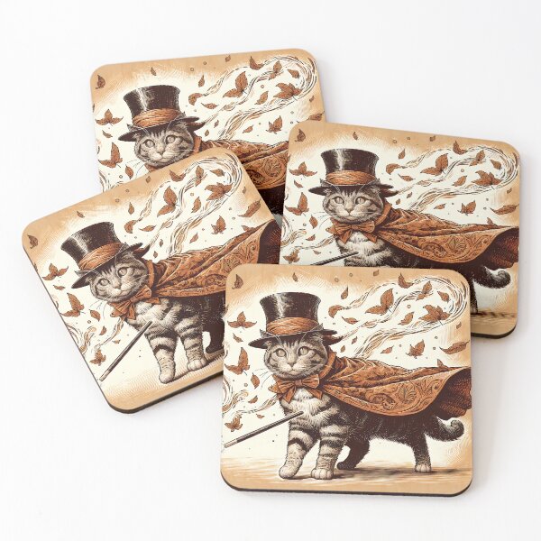 Item preview, Autumn Whispers and the Dapper Cat designed and sold by PictorialWhimsy.