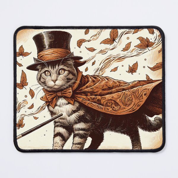 Item preview, Autumn Whispers and the Dapper Cat designed and sold by PictorialWhimsy.