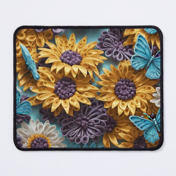 Item preview, Paper Art Style Illustration of Daisies and Sunflowers Seamless Pattern - Edition 10 designed and sold by CharlieDesings.