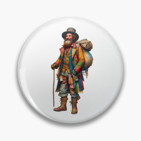 Item preview, Homeless Hobo Man with Bright Colored Patched Clothes designed and sold by kylmllr101684.