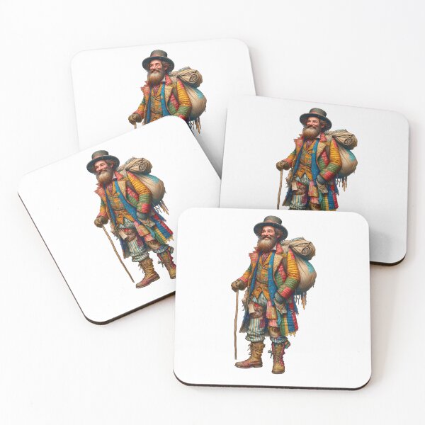 Item preview, Homeless Hobo Man with Bright Colored Patched Clothes designed and sold by kylmllr101684.