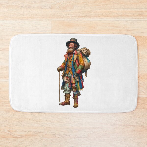 Item preview, Homeless Hobo Man with Bright Colored Patched Clothes designed and sold by kylmllr101684.